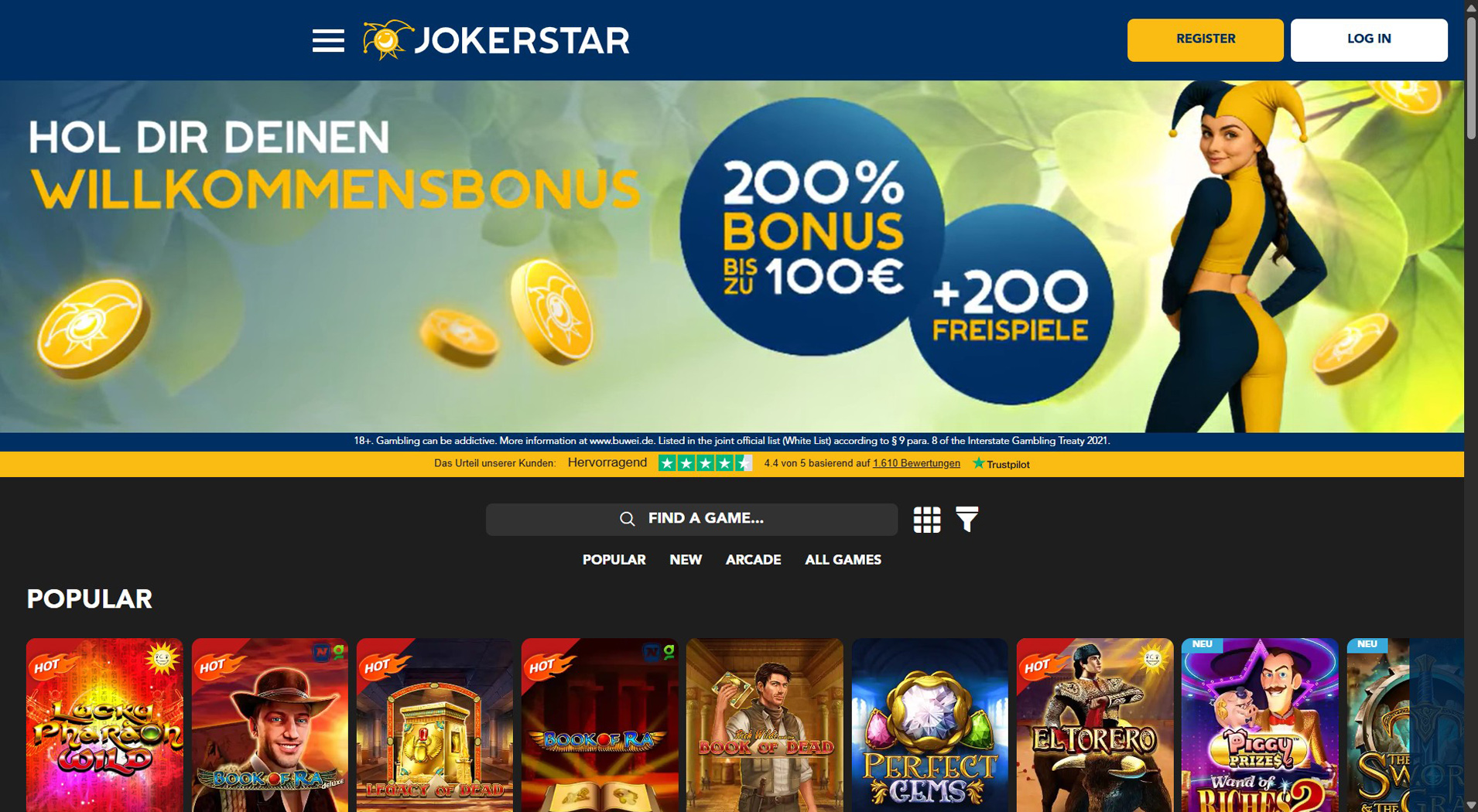 8. Jokerstar – Beliebter Aircash Casino Bonus